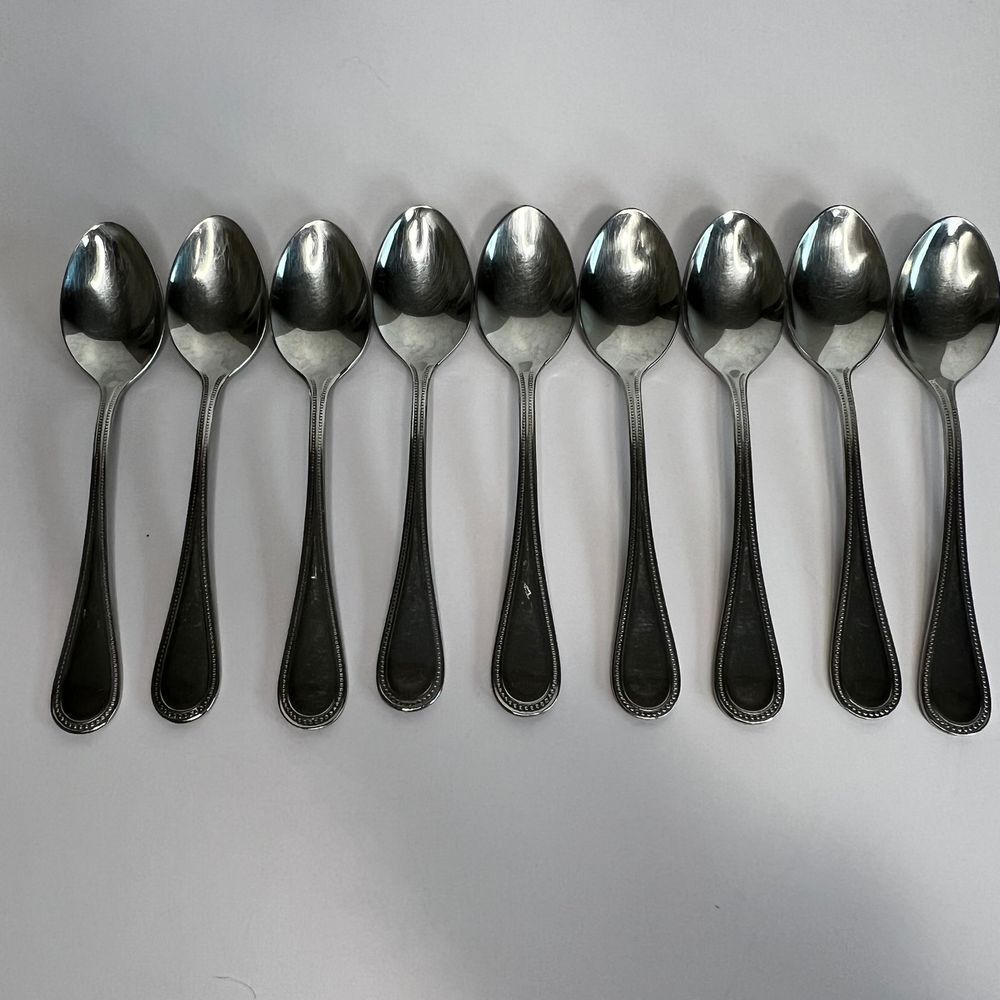 TOWLE 18/8 Stainless Germany Beaded Dinner Spoons-Set of 9-7‎ Inches Long
